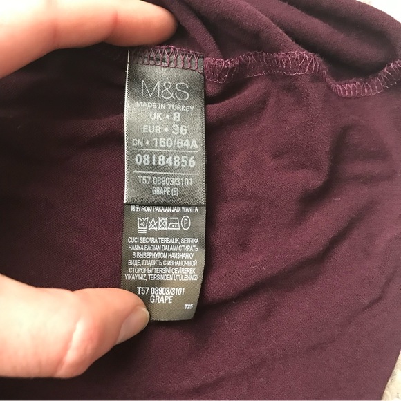 M&S MIDI Modest Below knee Tulip Hem Unlined Casual Classy Jersey Material - Picture 3 of 4